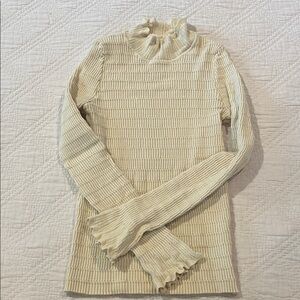 Hem & Thread Ivory Textured Knit sweater